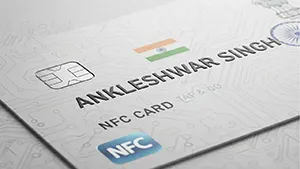 Custom NFC card showing logo and chip